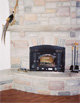 Stone fireplace